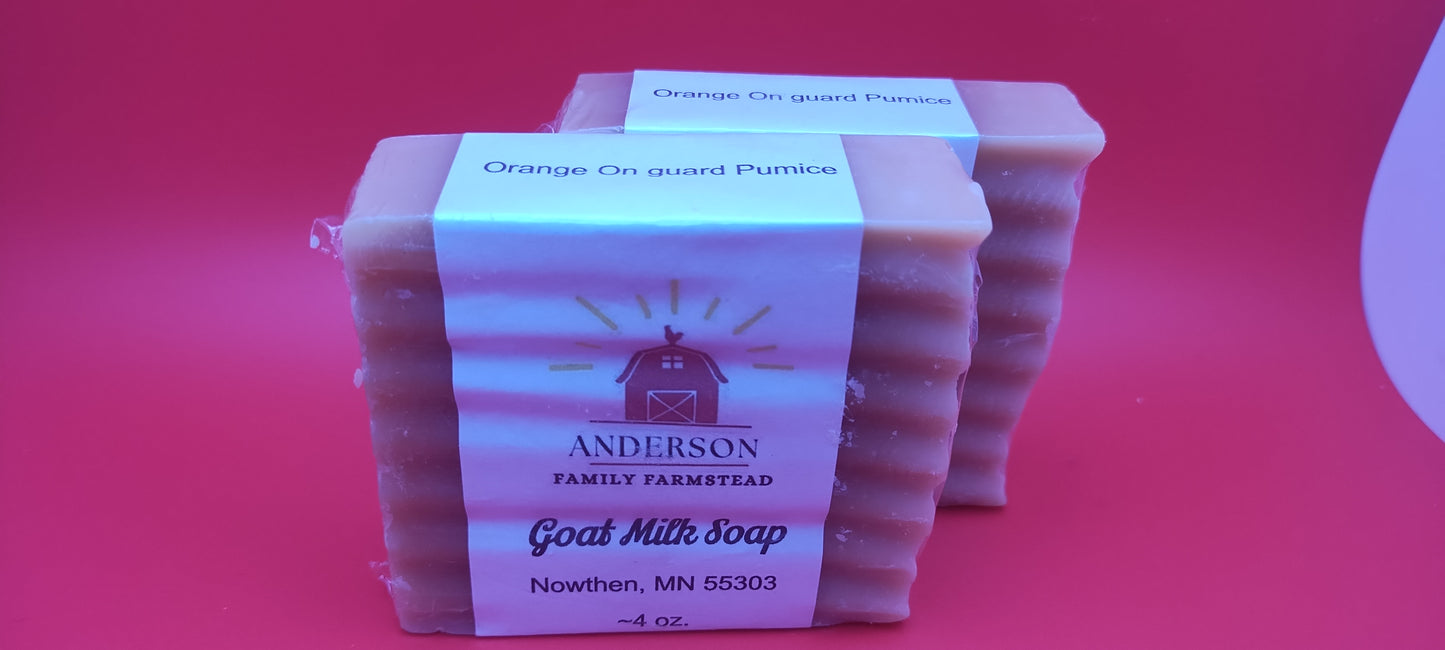 Goat Milk Soap Orange On-guard Pumice