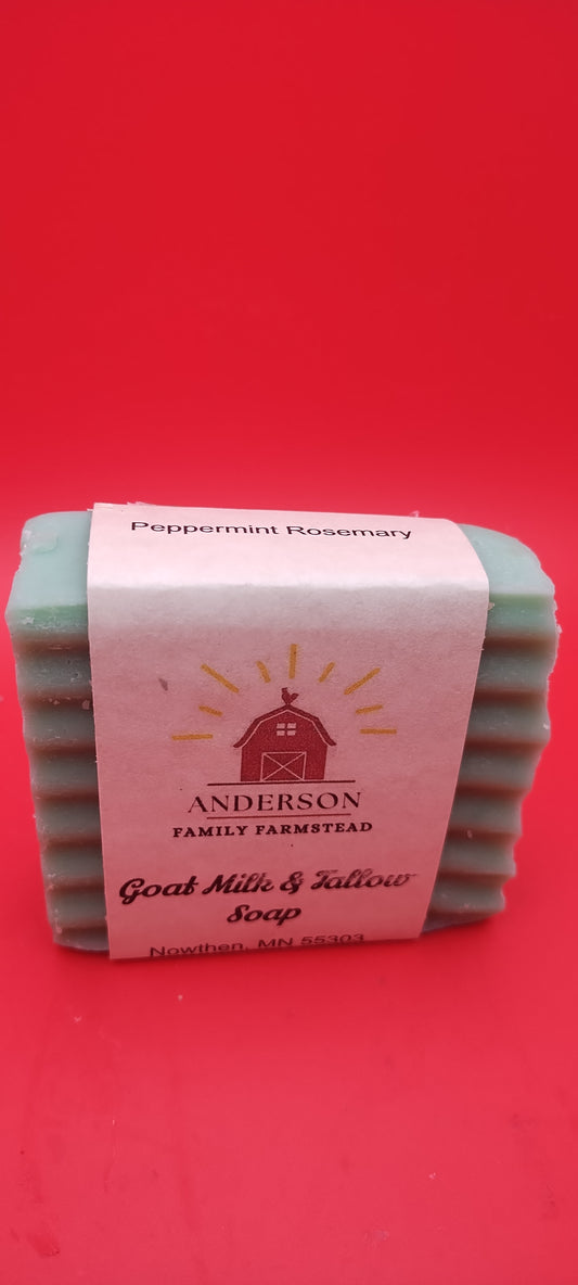 Peppermint Rosemary Goat Milk & Tallow Soap