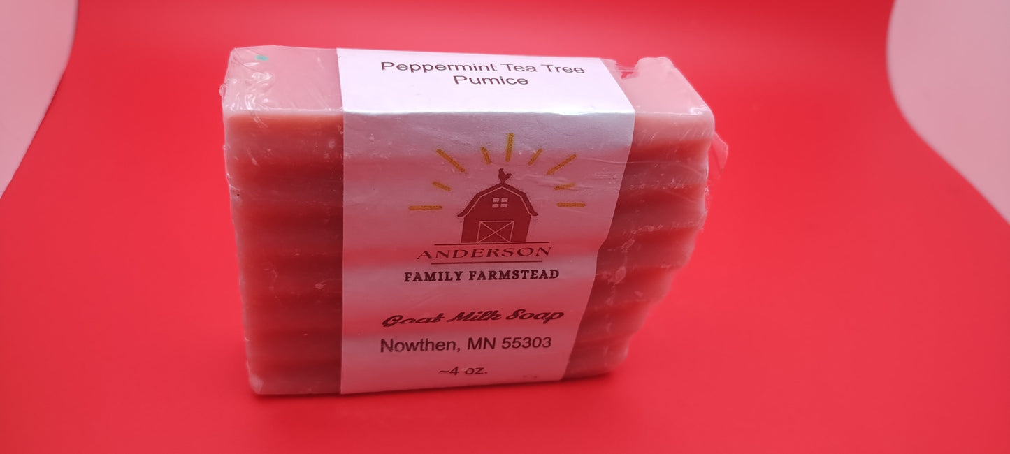Goat Milk Soap Peppermint Tea Tree Pumice